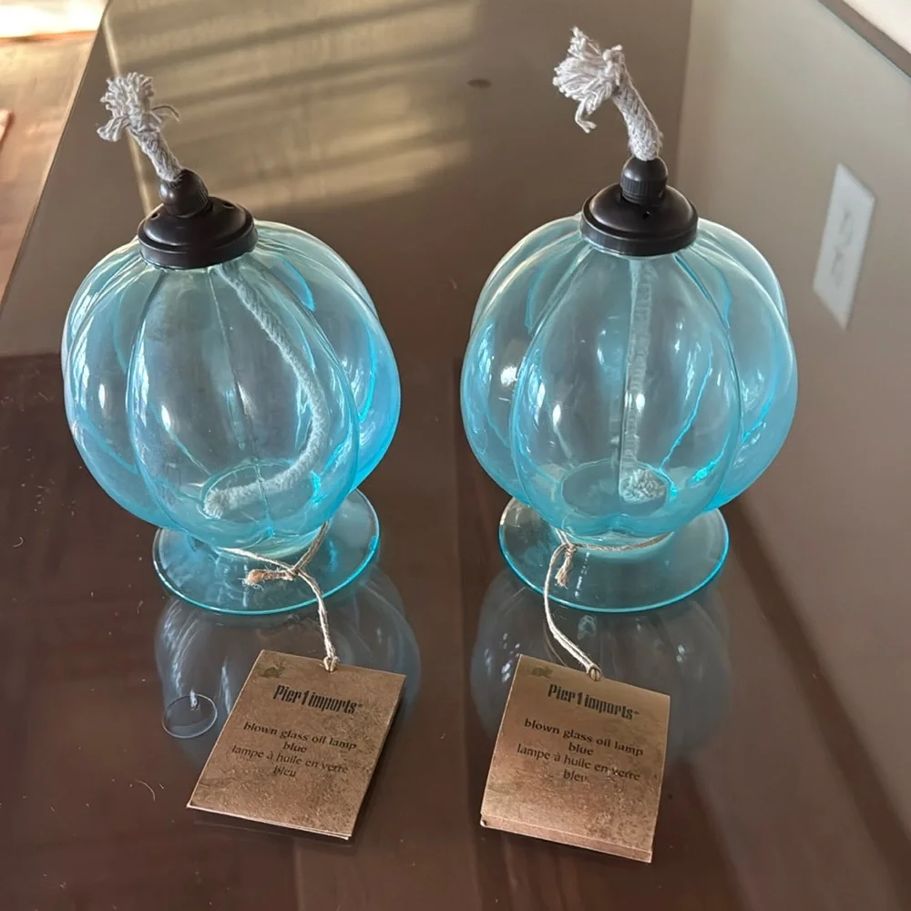 Pier 1 imports blown glass oil lamp
